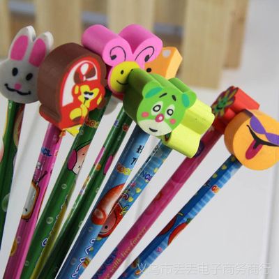 卡通動物大頭橡皮鉛筆 趣味學習用品批發指南